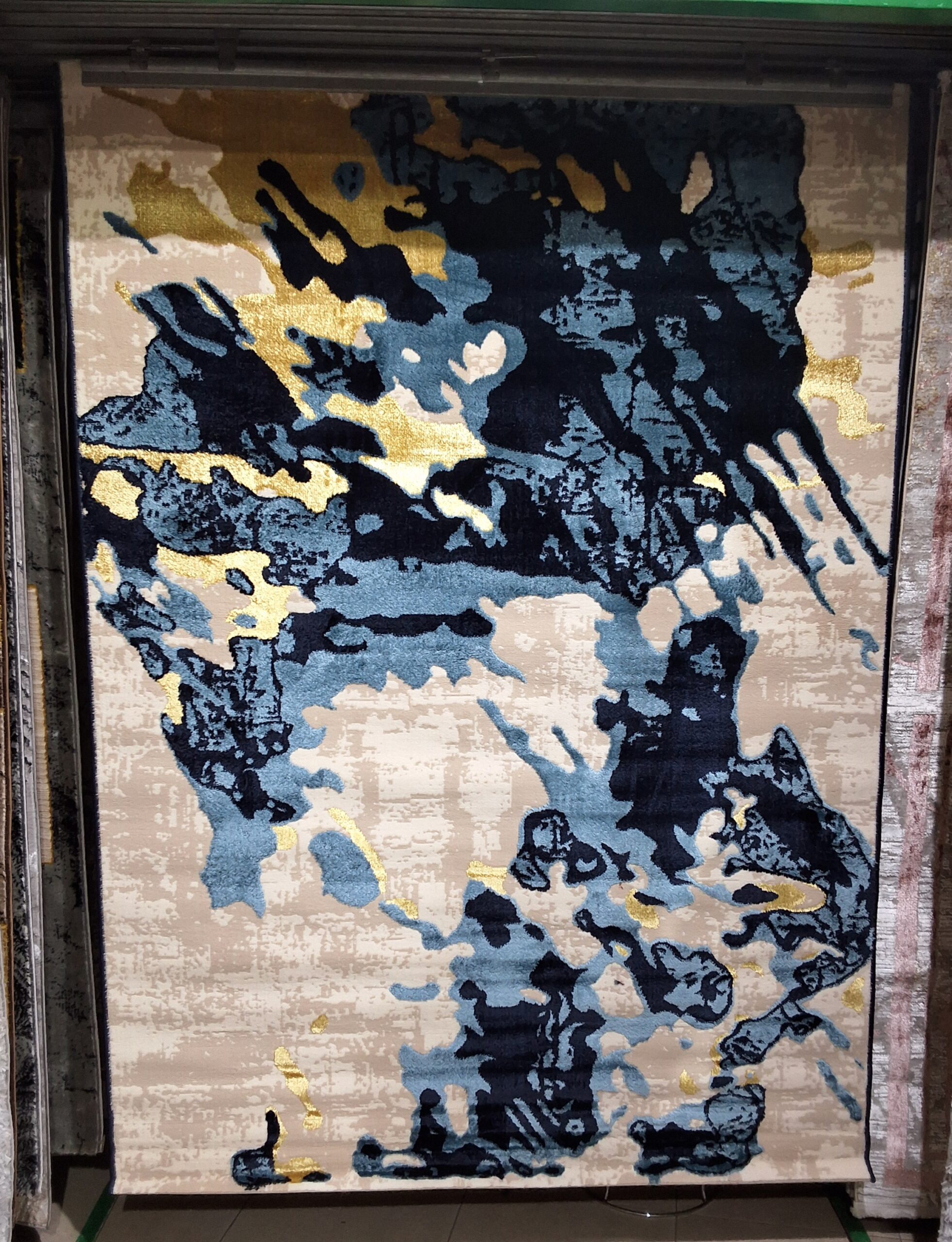 Tapis Oslo 1m60/2m30 Bleu Beige Dore