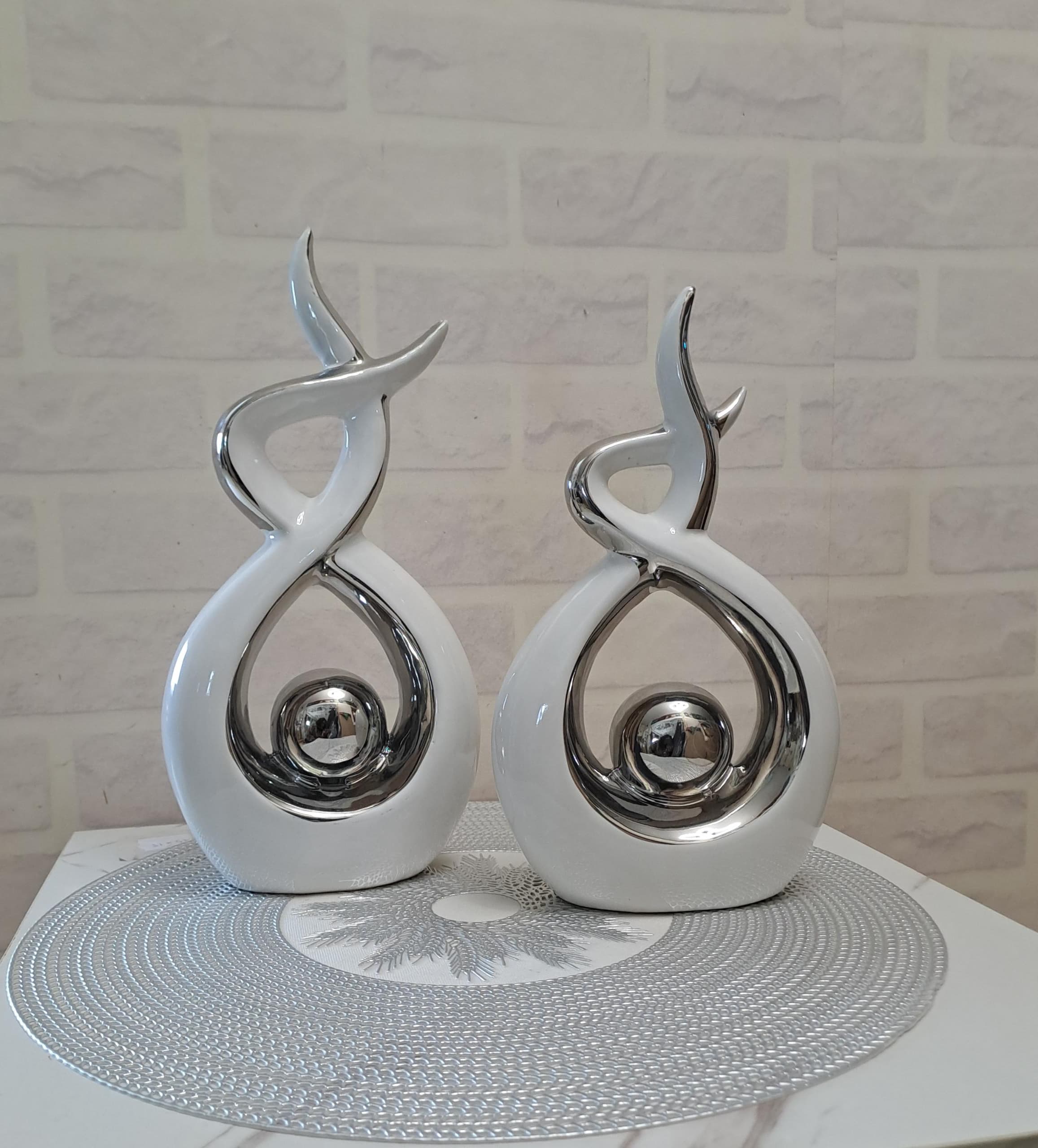 Bibelot Duo Blanc Argente